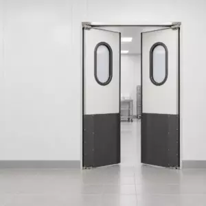 Жесткая маятниковая распашная дверь двустворчатая из сэндвич панелей 200*140